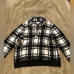 Calvin Klein plaid teddy bear jacket